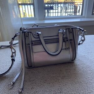 Rebecca Minkoff small purse - silver with crossbody strap